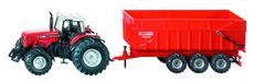 Massey Ferguson med anhænger i 1:87 skala, en perfekt model til traktor samlinger.