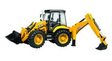 JCB 5CX eco traktorgravemaskine i skala 1:16, perfekt til bygge- og gravemaskineentusiaster.