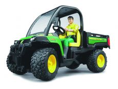 En 1:16 model af John Deere Gator 855D med fører klar til kørsel.