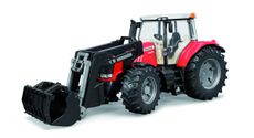 Massey Ferguson 7624 med frontlæssere, realistisk model i skala 1:16.