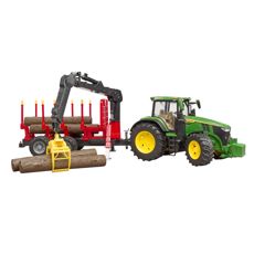 John Deere 7R 350 modelleret med skovvogn i skala 1:16.