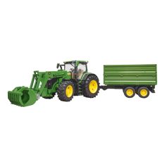 John Deere 7R 350 med læsser og anhænger, perfekt til samlere.