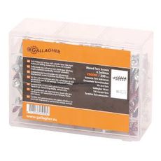 Pakke med 200 skruer, ideelle til reparationer inden for landbrug og konstruktion.