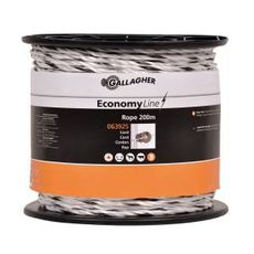 PowerLine økovenligt reb i hvid, 200 m, perfekt til miljøvenlig hegnshåndtering.