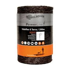 Vidoflex 6 reb i terrafarve, 200 meter, egnet til effektiv hegnsbrug.