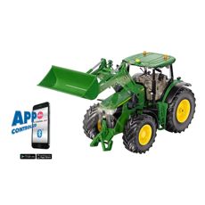 John Deere 7310R med frontlæsser, inklusive Bluetooth App, i 1:32 skala.