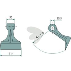 Hammertænder Jx136378, robust og pålidelig, perfekt til forskellige jord- og konstruktionsarbejder.