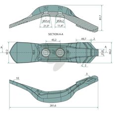 Skær 101302112 til effektiv skæring og arbejde med traktorer.
