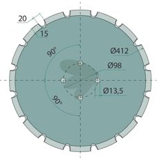 Tandplade 218116 til effektiv jordarbejdning i landbrug.