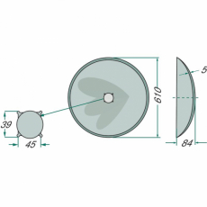 Plade glat Ø610x5mm