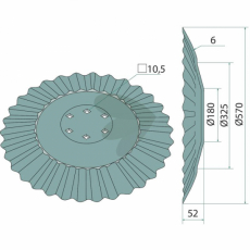 Tallerken buet Ø570x6mm