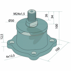 Lejeenhed Venstre M24x1.5