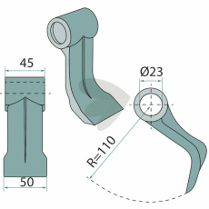 Hammerslag 45/50mm, hul 23mm