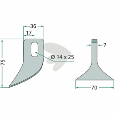 Hammerslag 7/70mm, hul 14x25mm