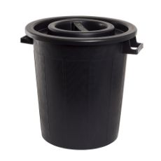 Stor 50 liters tønde med låg, perfekt til sikker opbevaring af store mængder.