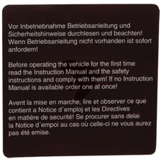 Brun dekal til brugsanvisning, letter anvendelsen.