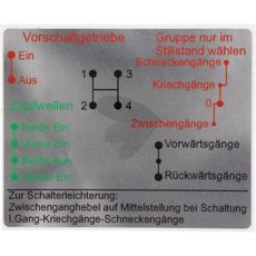 Kredsskema dekal for LGF, vigtig for korrekt maskinhåndtering og sikkerhed.