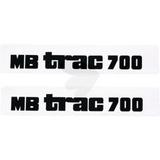 Motorhjelm dekalsæt til MB Trac 700 med midterafbryder, forklarer funktioner.