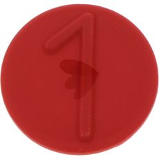 Rød klips til hængsellåg, sikrer stabilitet og funktion.