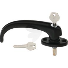 Låsbart dørhåndtag for åben kabine, sikker og praktisk design.