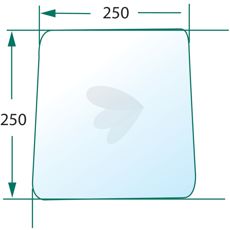 Nedadrettet klar rude, designet til sikkerhedsstandarder i landbrugsmaskiner.