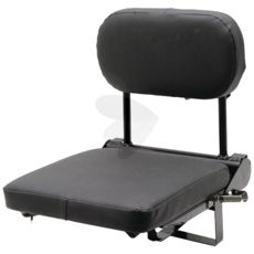 Brunt passagersæde, designet til komfort i barske miljøer.