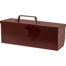 Brun værktøjskasse, 420 x 145 x 135 mm, holdbar og rummelig til alle værktøjer.