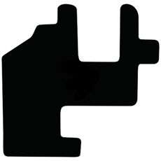 Sort velourmåtte, elegant og holdbar til brug inde i køretøjer.