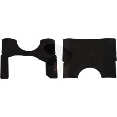 Todelt sort velourmåtte, tilpasset til køretøjer og forbedret komfort.