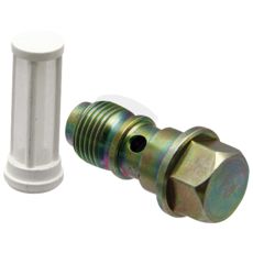 Banjobolt med indbygget filter, sikrer en glat og ren olieafledning.