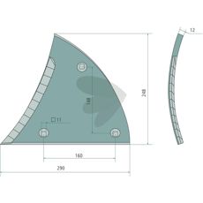 Venstre vendeskivebryst, perfekt til at øge effektiviteten i markarbejdet.