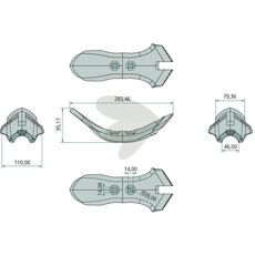 Spids 105000579 til effektiv skæring og jordbearbejdning.