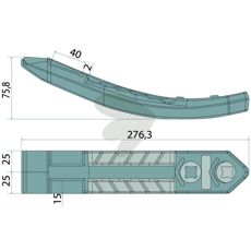 Billede af spids med varenummer H2225650, anvendelig til jordbearbejdning.