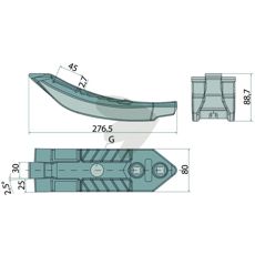 Billede af spids med varenummer H2220761, tilpasset til landbrugsmaskiner.