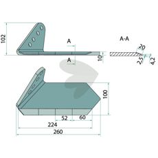 Vingeskær venstre 00311274, designet til effektiv skæring i forskellige landbrugsmaskiner.
