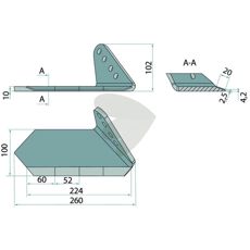 Vingeskær højre 00311275, optimal til præcision og effektivitet i markarbejde.