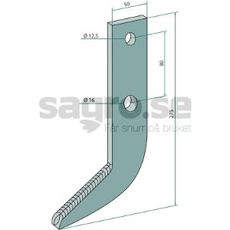Fræsekrog med widia-plade, 180x16x10, ideel til tungt arbejde inden for landbrug.