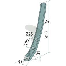 Spids med hårdmetalsplader, designet til langvarig og slidstærk brug.