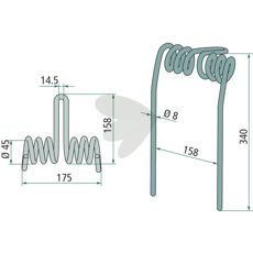 Amazone efterslæbspind 340 mm til effektiv bearbejdning af jorden.