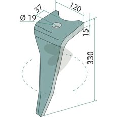 Rotorharvetand med langt beslag, ideel til at forbedre jordstrukturen.