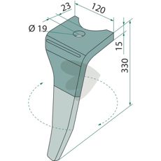 Kort rotorharvetand, perfekt til præcisionsbearbejdning af jord.