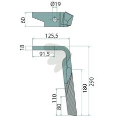 Venstre rotorharvetand for at opnå bedste ydeevne ved jordbearbejdning.