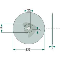 Såskive Lemken, 335mm, til effektiv udsåning med holdbarhed og præcision.