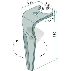 Rotorharvetand til Amazone og lignende modeller, artikelnummer 962337.