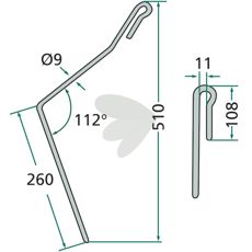 Lang efterharvetand, optimal til at forbedre jordbearbejdningen.