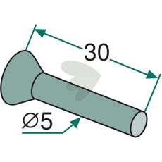 Forsænkede nitter 5x30 DH031, ideelle til en glat overflade og holdbarhed.