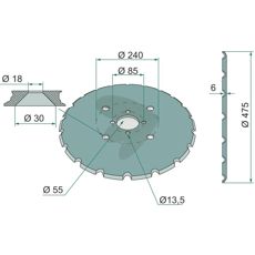 Tallerken til maskiner, designet til at øge jordbearbejdning.