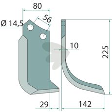 Fræsekniv Højre R17820860R, perfekt til jordbearbejdning og præcisionsarbejde.