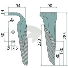 Rotorharvetand M38100222R til højtydende bearbejdning.
