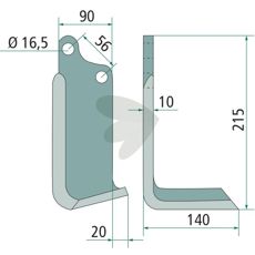Holdbar jordfræserkniv Maschio, 56mm, til effektiv håndtering af jord og afgrøder.